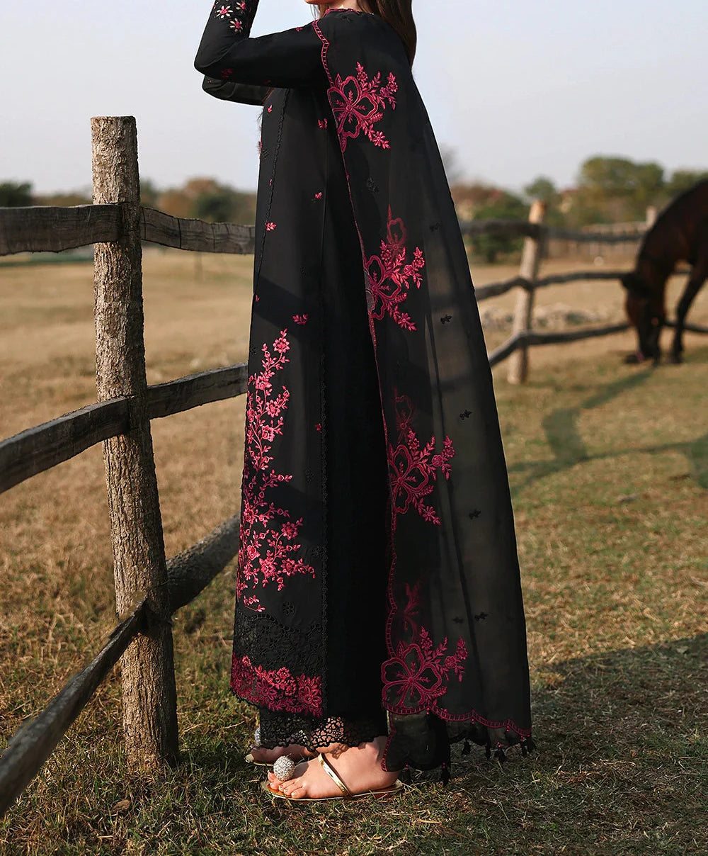Grace Z-(S1457) - Stitched Embroidered 3pc CHIKANKARI Lawn Dress With Embroidered CHIKANKARI Chiffon Dupatta.