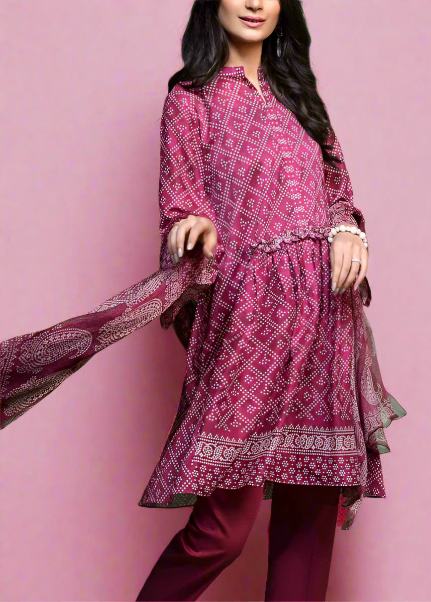 Grace S1049-Digital Printed 3pc Lawn Dress with Digital Printed Lawn Dupatta.