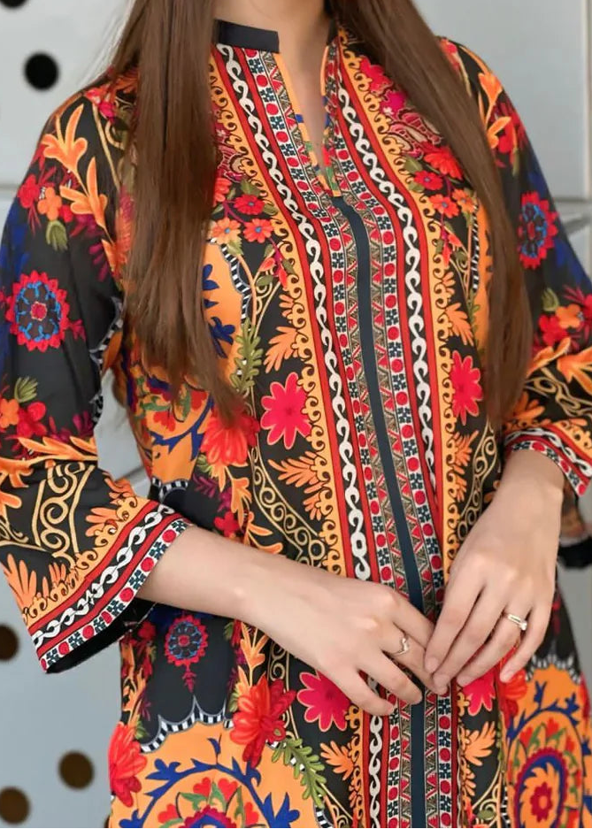 Grace W968- Digital Printed 2pc Karandi Dress.