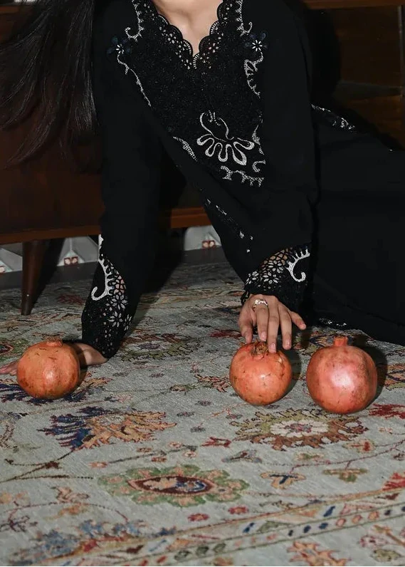 Grace Z-(W904) - Stitched Embroidered 3pc Marina Dress With Embroidered Marina Shawl.