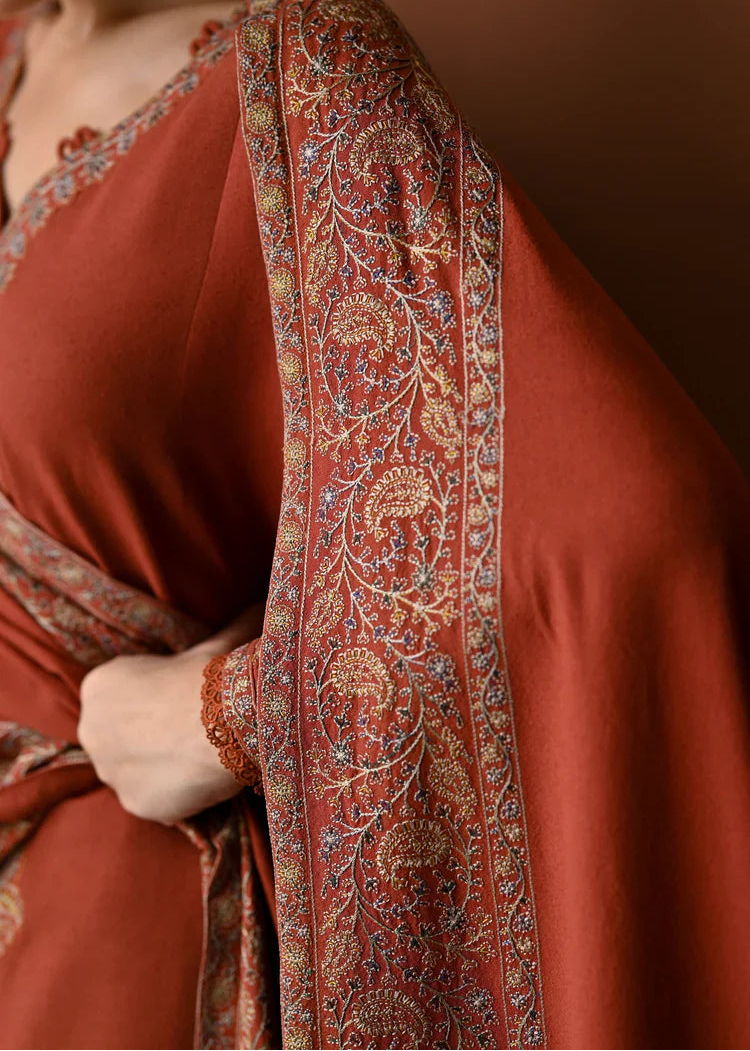 Grace W975-Embroidered 3pc Marina Dress With Embroidered Marina Shawl.