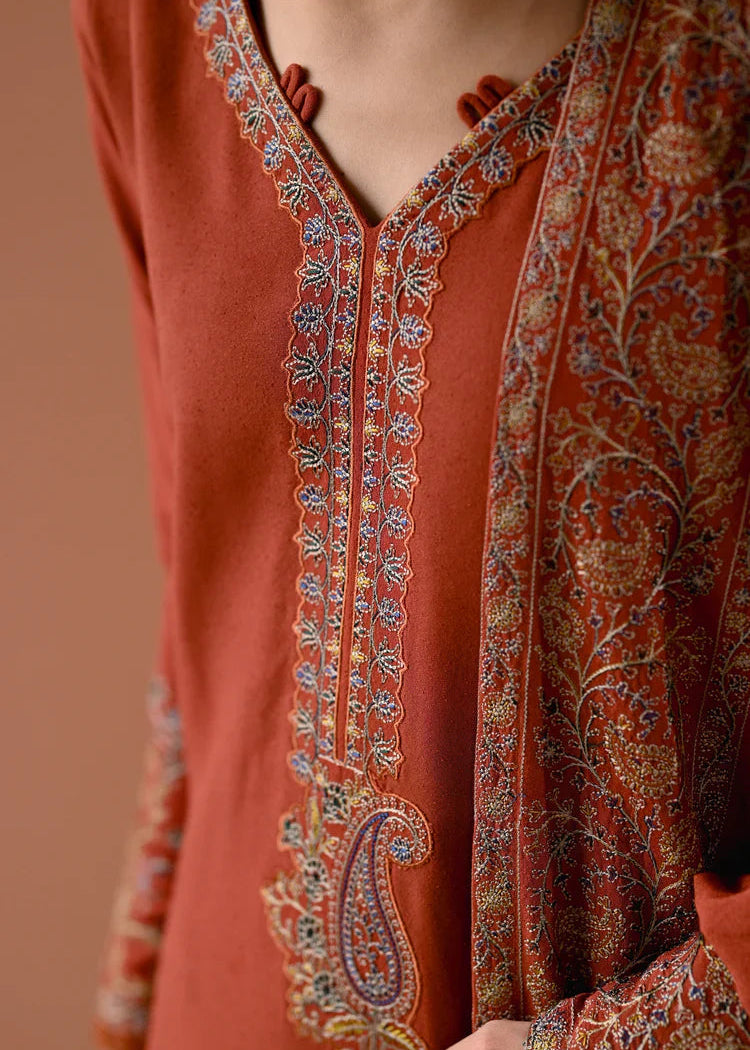 Grace W975-Embroidered 3pc Marina Dress With Embroidered Marina Shawl.