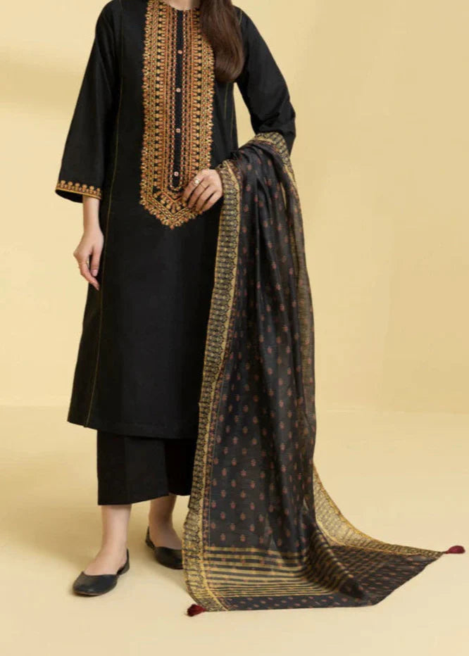 Grace W743-Embroidered 3pc Marina Dress With Printed Shawl.