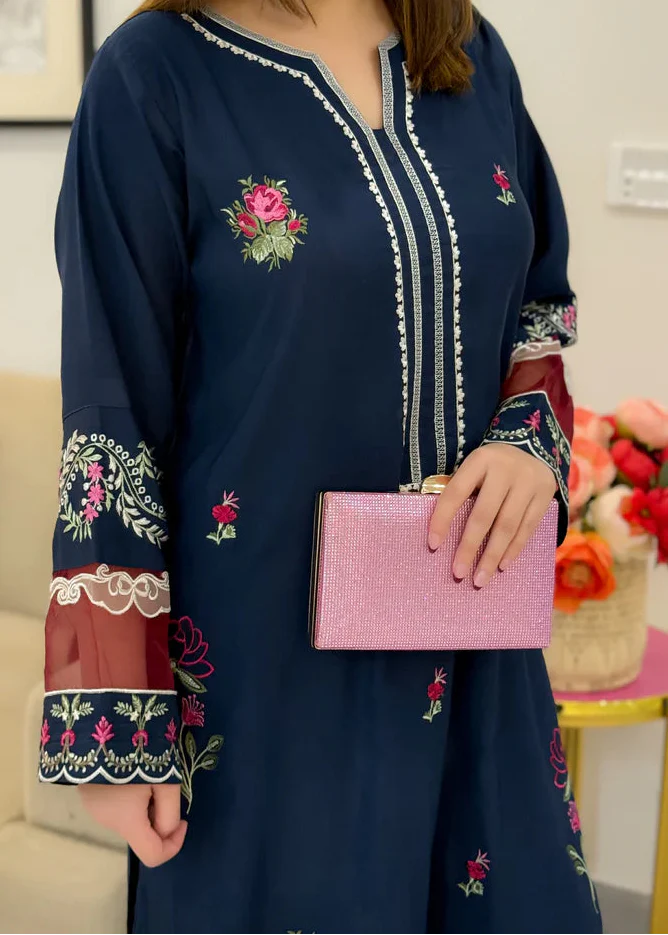 Grace Z-(W888) - Stitched Embroidered 2pc Marina Dress.