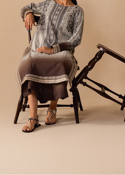 Grace W968- Digital Printed 2pc Karandi Dress.