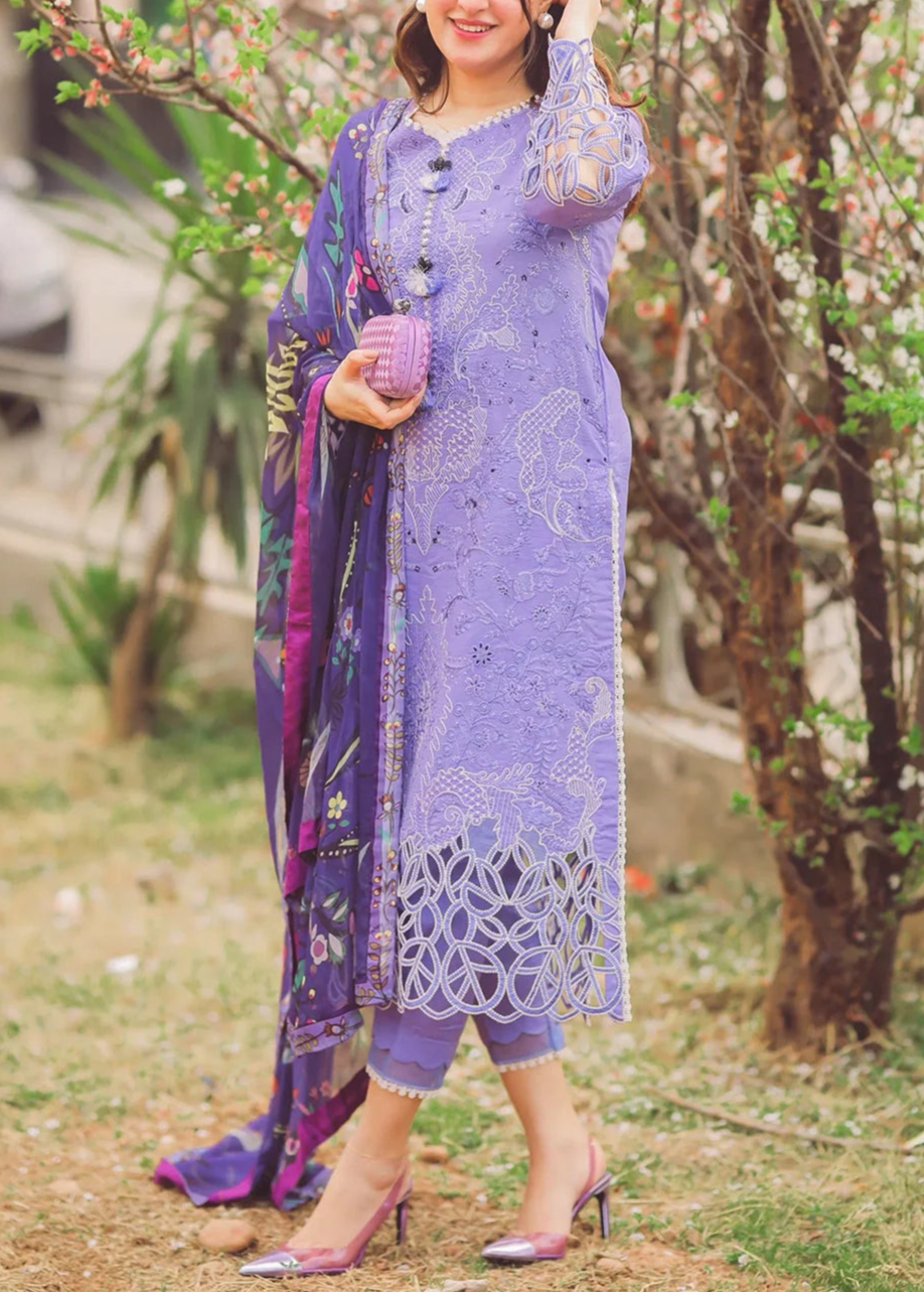 Grace S765 -Embroidered 3pc lawn dress with Digital printed munaar dupatta