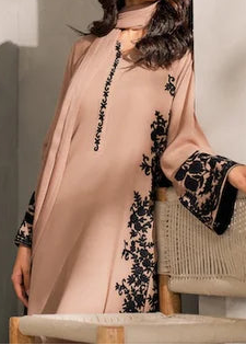 Grace W1009-Embroidered 3pc Marina Dress With Dyed Chiffon Dupatta.