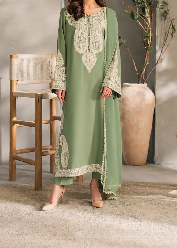 Grace S1291-Embroidered 3pc Lawn Dress With Dyed Chiffon Dupatta.