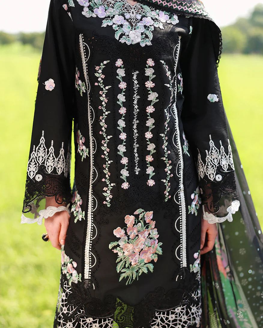Grace S1481 - Embroidered 3pc Lawn Dress With Printed Lawn Dupatta.