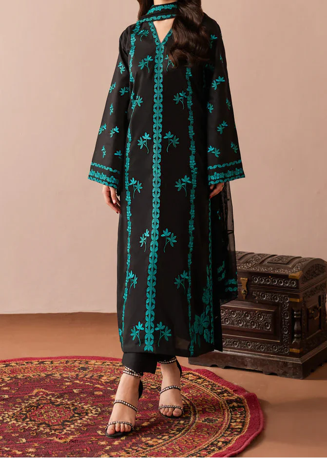 Grace Z-(S1439) - Stitched Embroidered 3pc Lawn Dress With Embroidered Chiffon Dupatta.