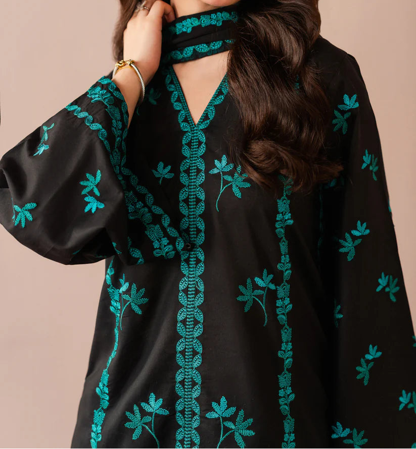 Grace S1439-Embroidered 3pc Lawn Dress With Embroidered Chiffon Dupatta.
