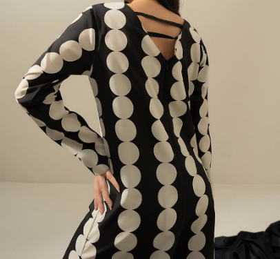 Grace W282- Printed 2pc soft crepe dress