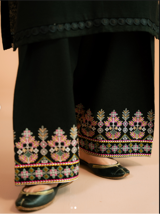 Grace W746-Embroidered 3pc Marina Dress With Printed Shawl.