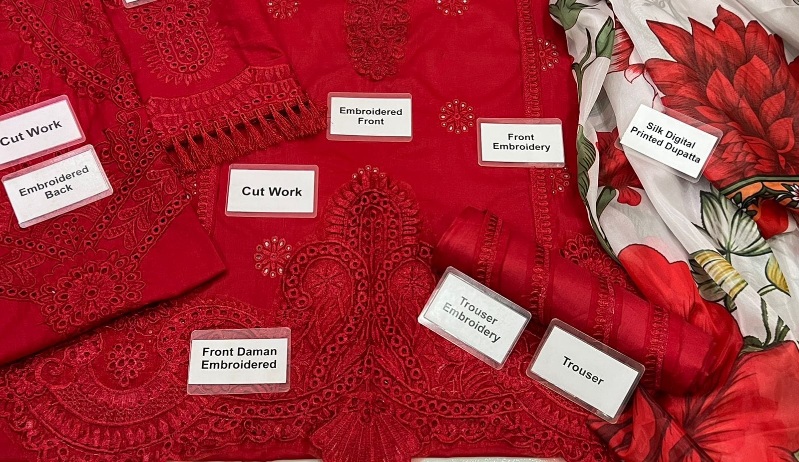 Grace S645- Heavy Shifli Embroidered 3pc lawn dress with printed Munar Dupatta.