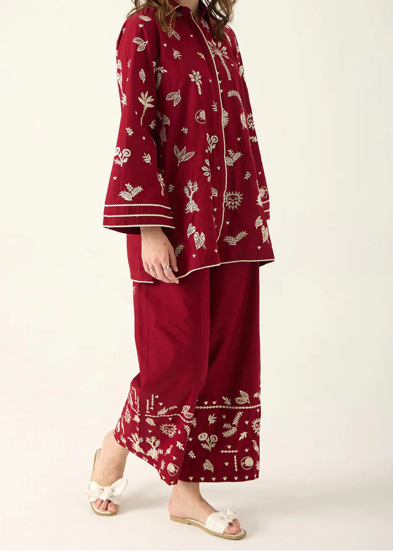 Grace Z-(W915) - Stitched Embroidered 2pc Marina Dress.