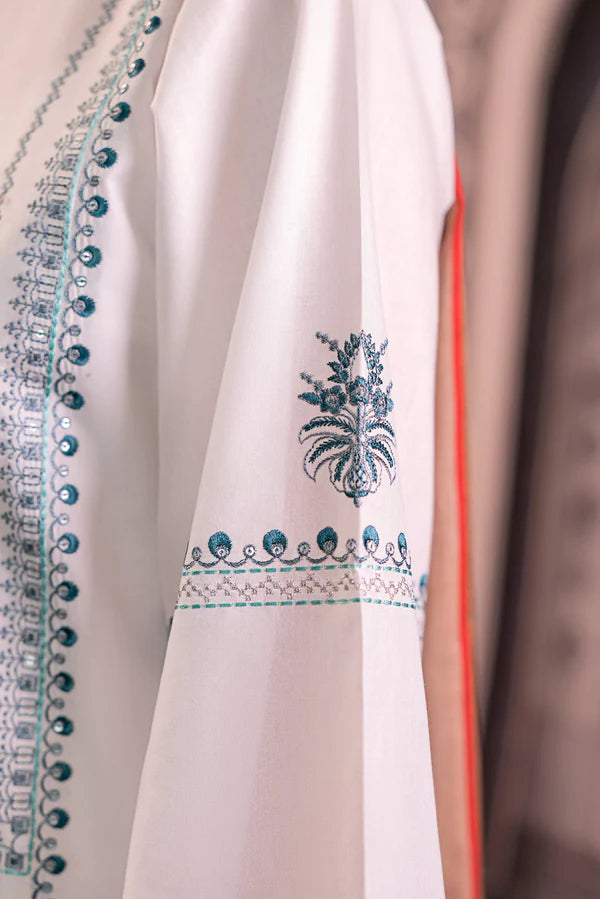 Grace S1109-Embroidered 3pc Lawn dress with Printed Munar Dupatta.