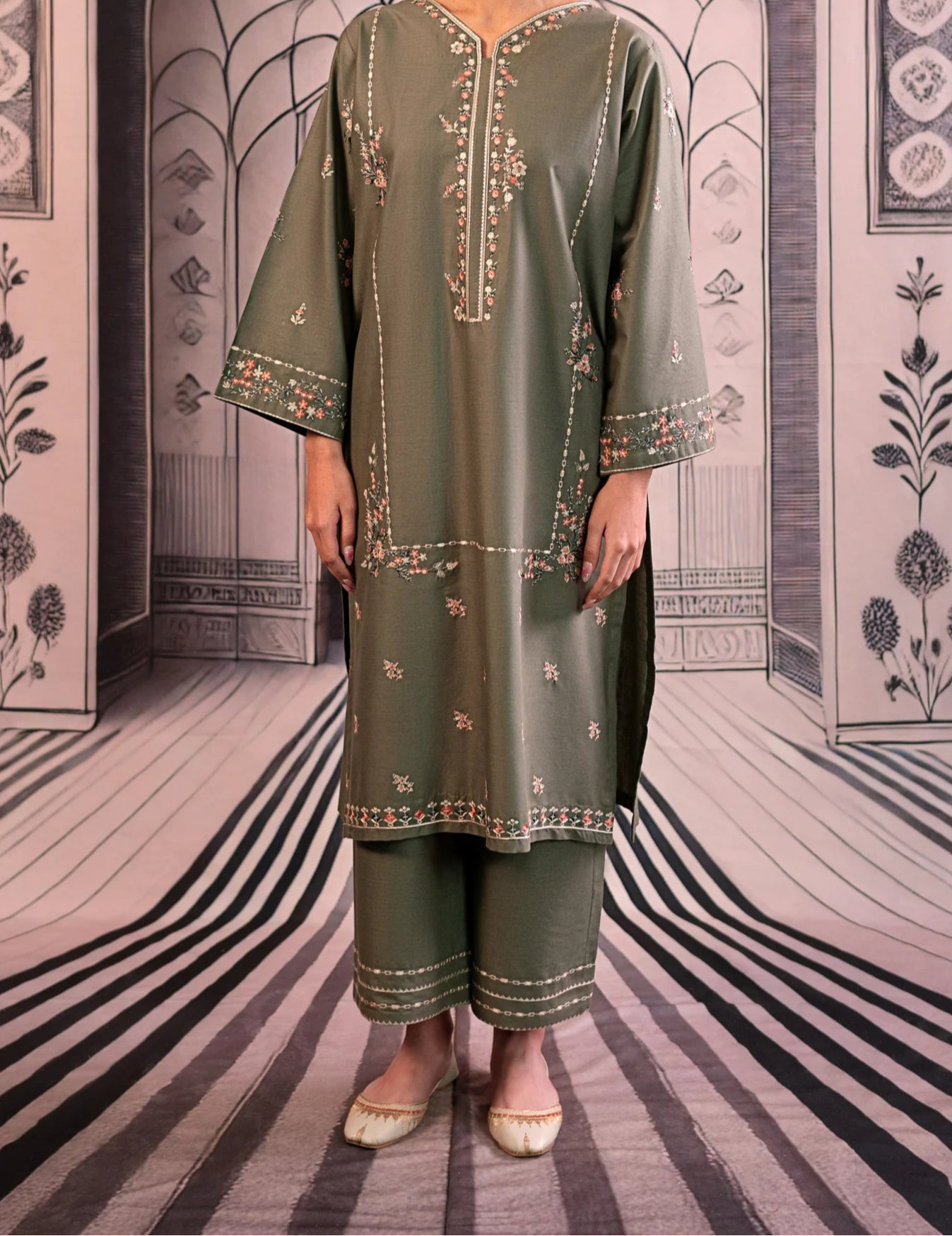 Grace S1207-Embroidered 2pc Lawn Dress