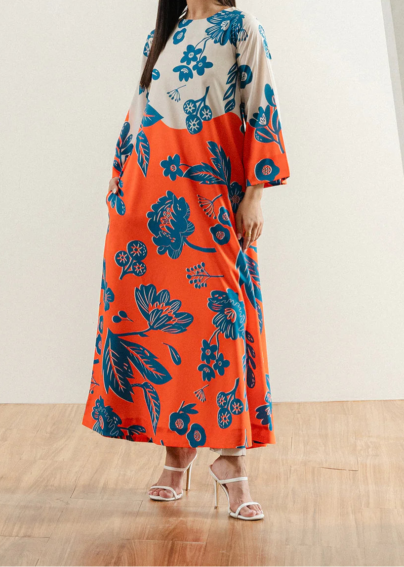 Grace W922 - Digital Printed 2pc Silk Dress.