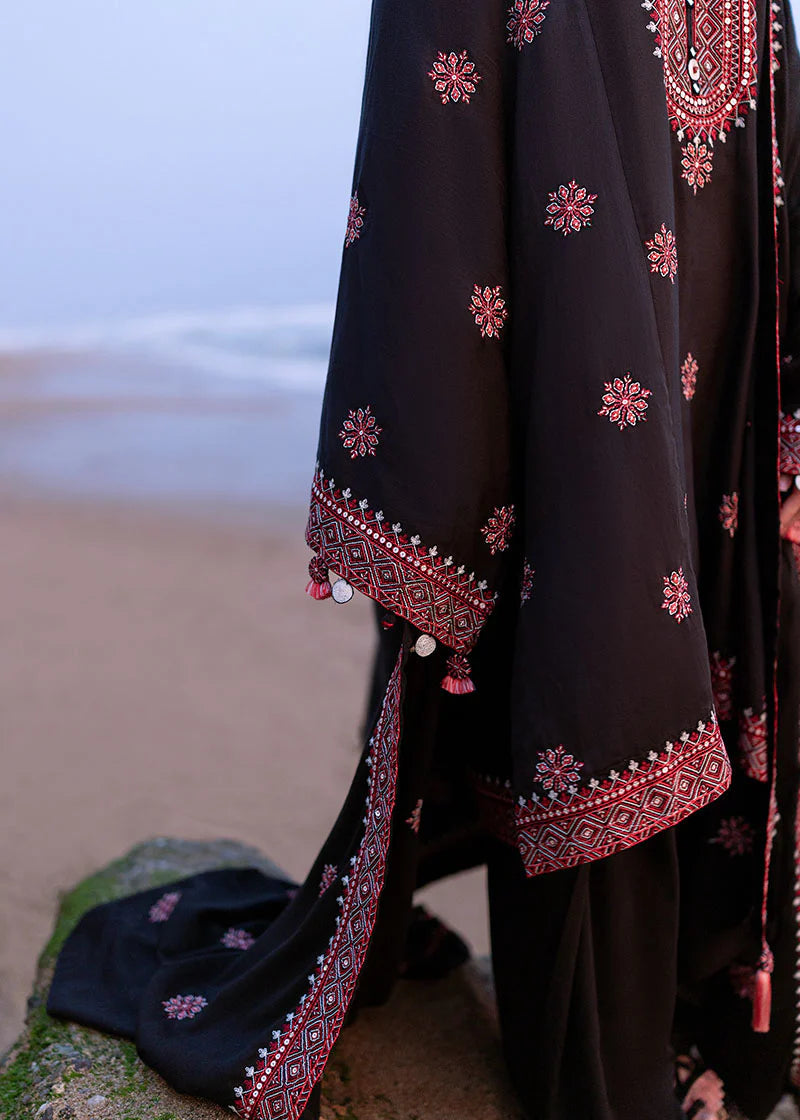 Grace W825-Embroidered 3pc Marina Dress With Printed Shawl.