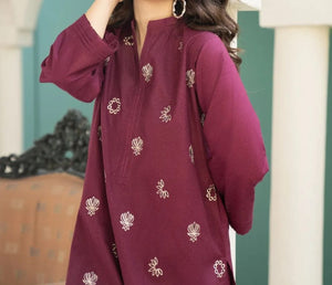Grace W343-Embroidered 2pc khaddar dress