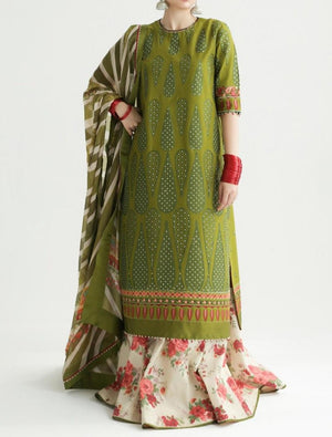 Grace S660-Embroidered 3PC Lawn with Printed munar dupatta.