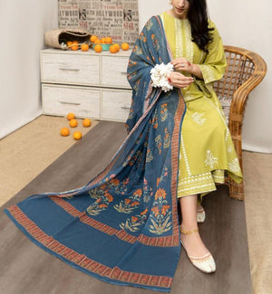 Grace S659-Embroidered 3PC Lawn with Printed munar dupatta.