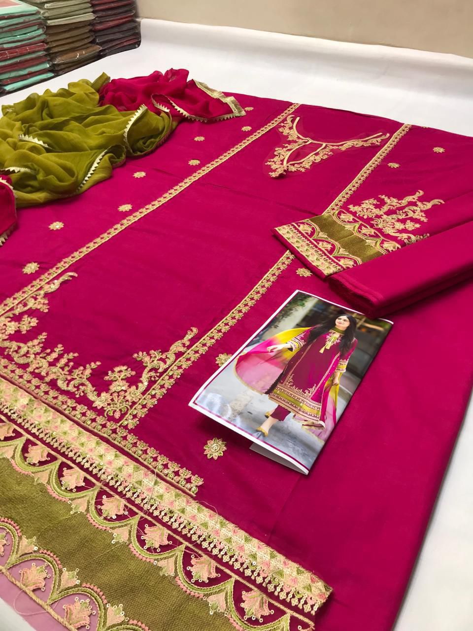 Grace S638-Embroidered 3pc Lawn dress with printed munar dupatta.