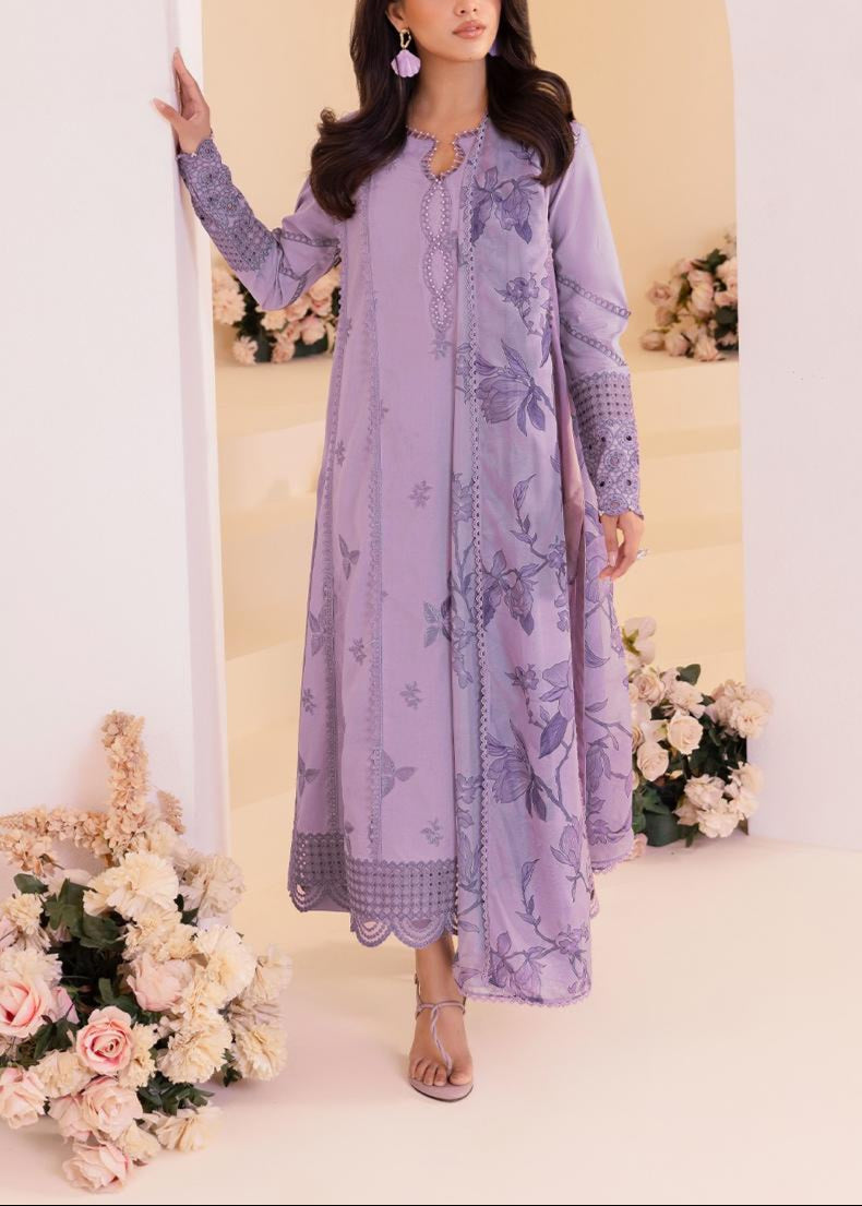 Grace S1162-Embroidered 3pc Chikankari Lawn Dress With Printed Munar Dupatta.