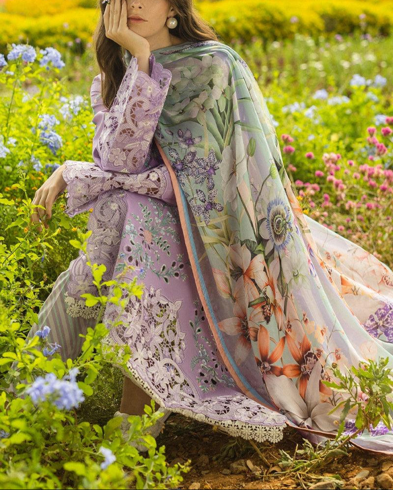 Grace S1192-Embroidered 3pc CHICKANKARI Lawn Dress With Printed Munar Dupatta.