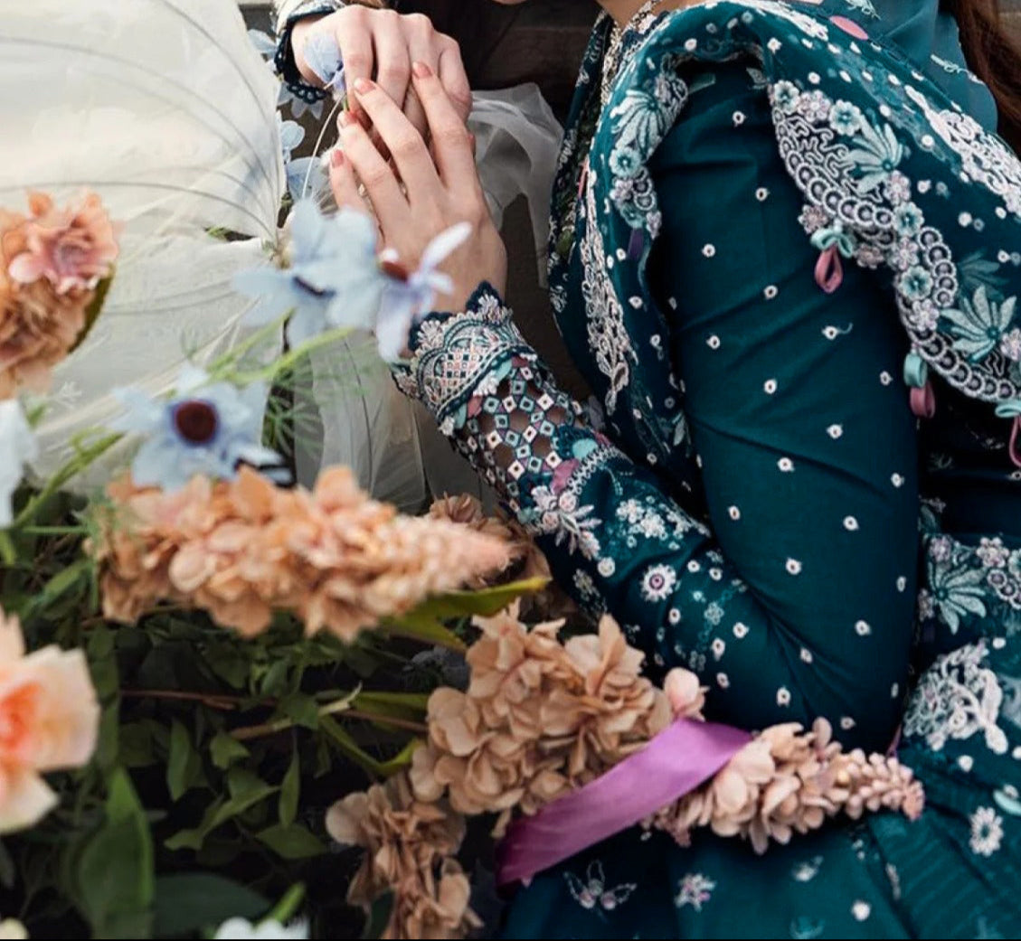 Grace S1234-Embroidered 3pc Lawn Dress With Embroidered Chiffon Dupatta.