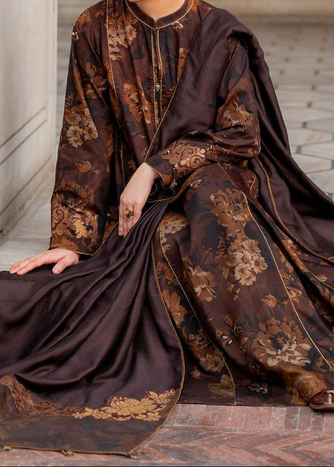 Grace W843 - Digital Printed 3pc Karandi Dress With Digital Printed Karandi Shawl.