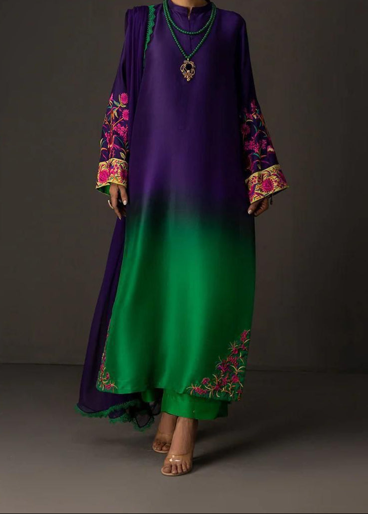 Grace W732 - Digital Printed 3pc Silk dress With Digital Printed Silk dupatta.
