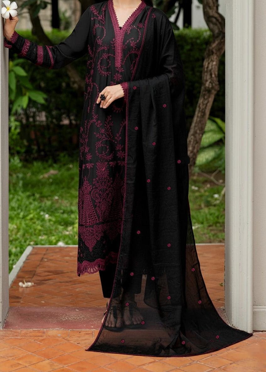 Grace W850-Embroidered 3pc Chikankari Marina Dress With Embroidered Chiffon Dupatta.