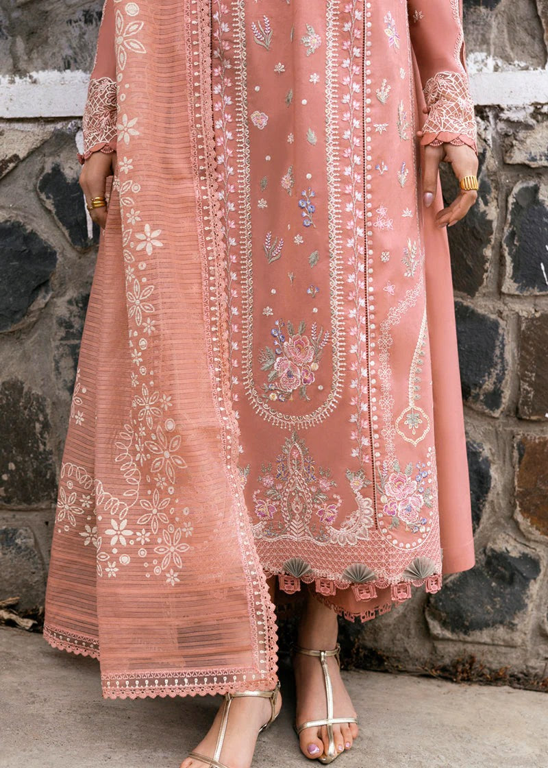 Grace S1307-Embroidered 3pc Lawn Dress With Printed voile Dupatta.