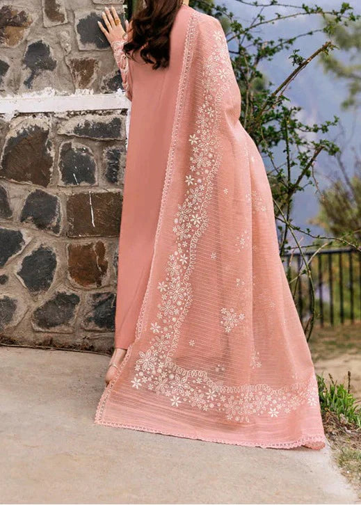 Grace Z-(S1307)- Stitched Embroidered 3pc Lawn Dress With Printed voile Dupatta.