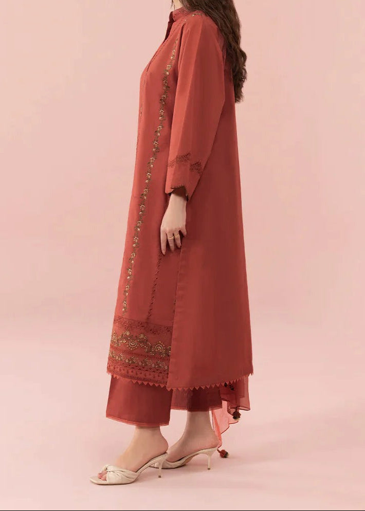 Grace S587-Embroidered 3pc Lawn dress with Embroidered chiffon dupatta.