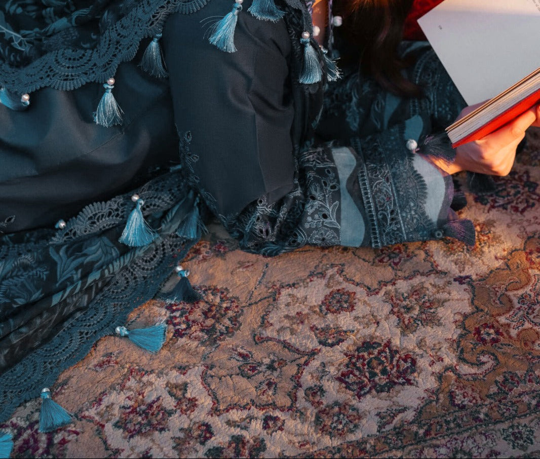 Grace S1399 - Embroidered 3pc CHIKANKRI Lawn Dress With Printed Lawn Dupatta.