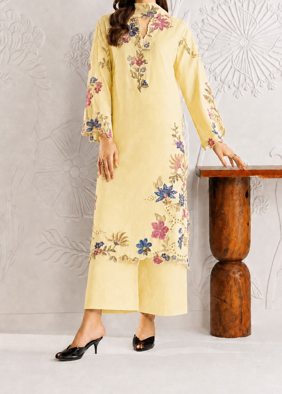 Grace S1500 - Embroidered 3pc CHIKANKARI Lawn Dress With Printed Lawn Dupatta.