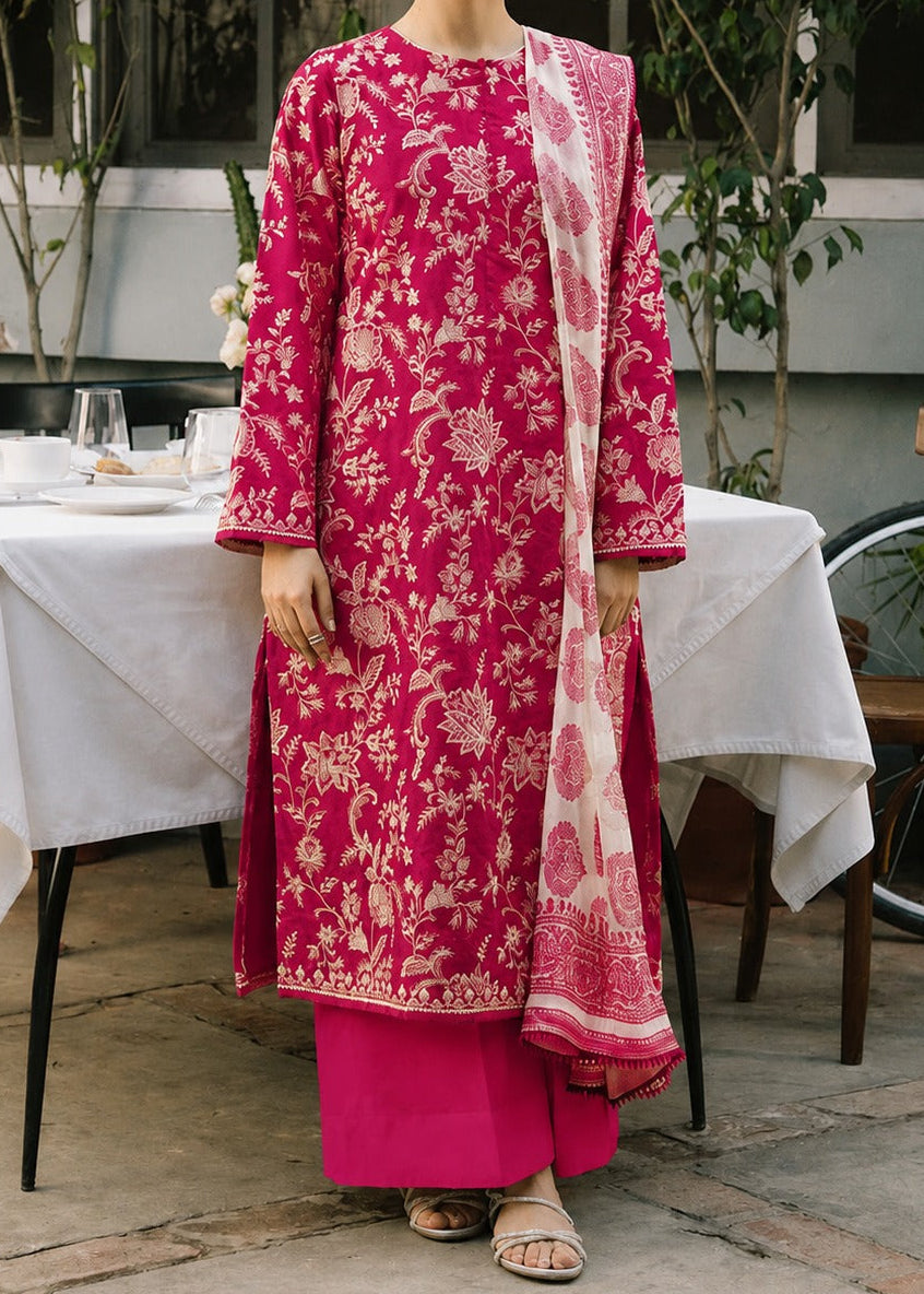 Grace S1538 - Embroidered 3pc Lawn Dress With Printed Lawn Dupatta.