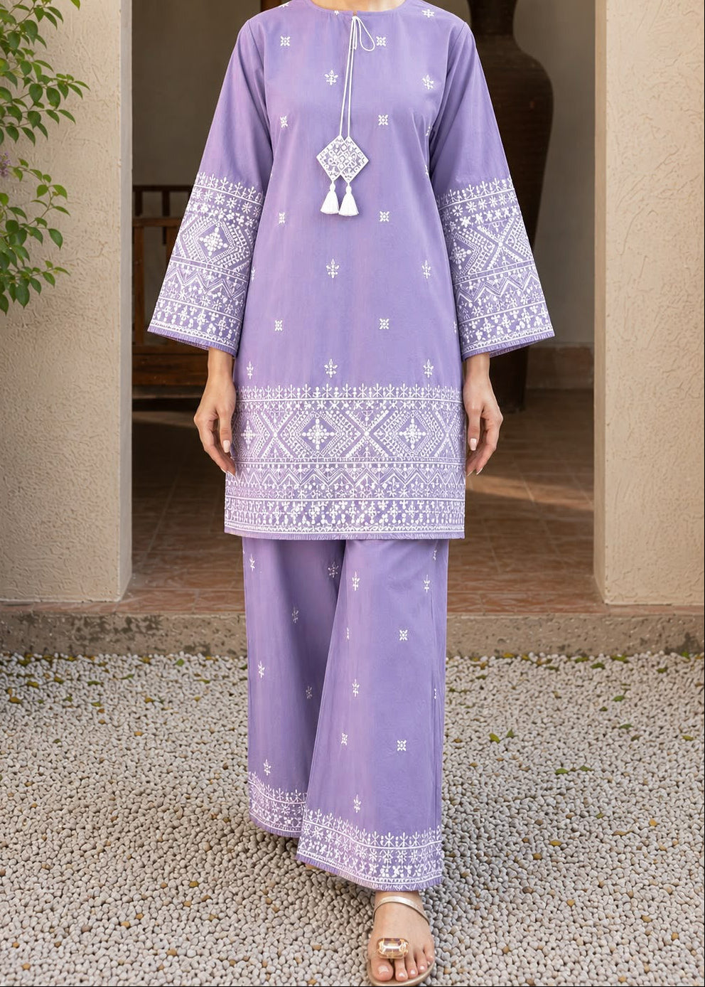 Grace S1585-Embroidered 2pc Lawn Dress.