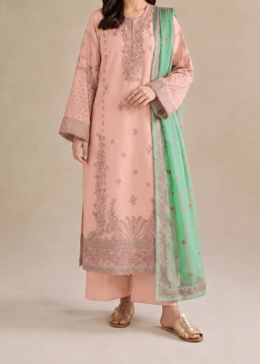 Grace S1590-Embroidered 3pc Lawn Dress With Printed Lawn Dupatta.