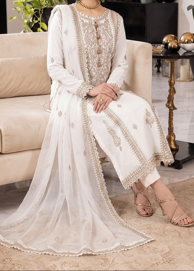 Grace S1605 - Embroidered 3pc Lawn Dress With Embroidered Chiffon Dupatta.