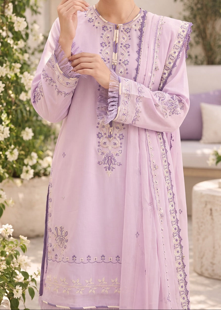 Grace S1616 - Embroidered 3pc Lawn Dress With Embroidered Khadi Net Dupatta.