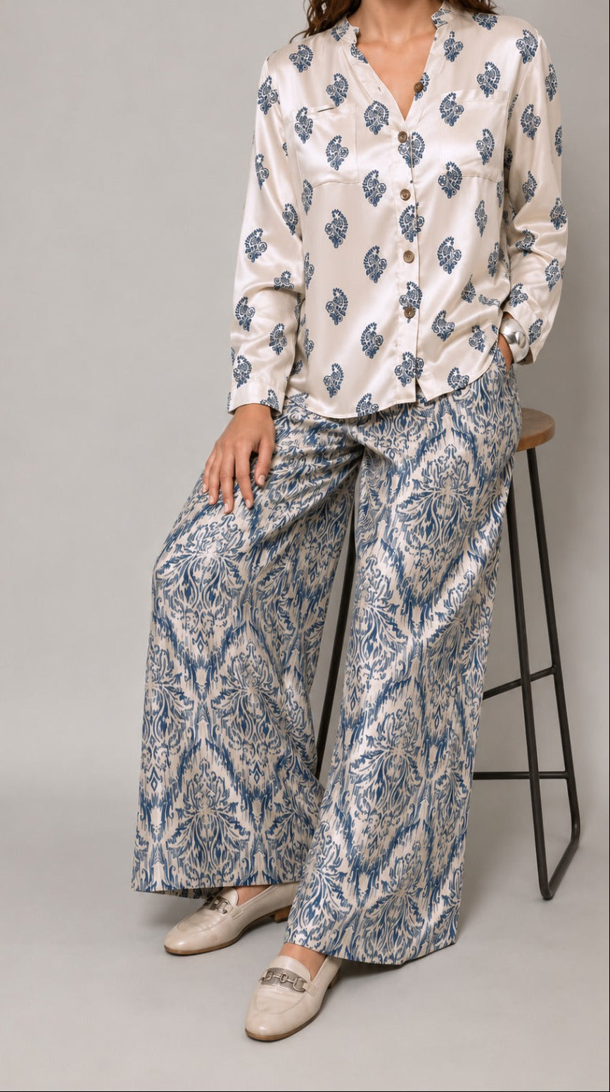 Grace W1070 - Digital Printed 2pc Silk Dress.