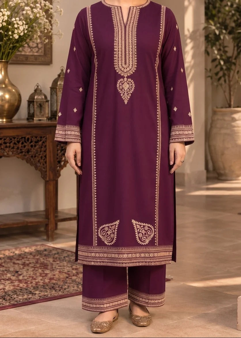Grace Z-(W1088) - Stitched Embroidered 2pc Marina Dress.