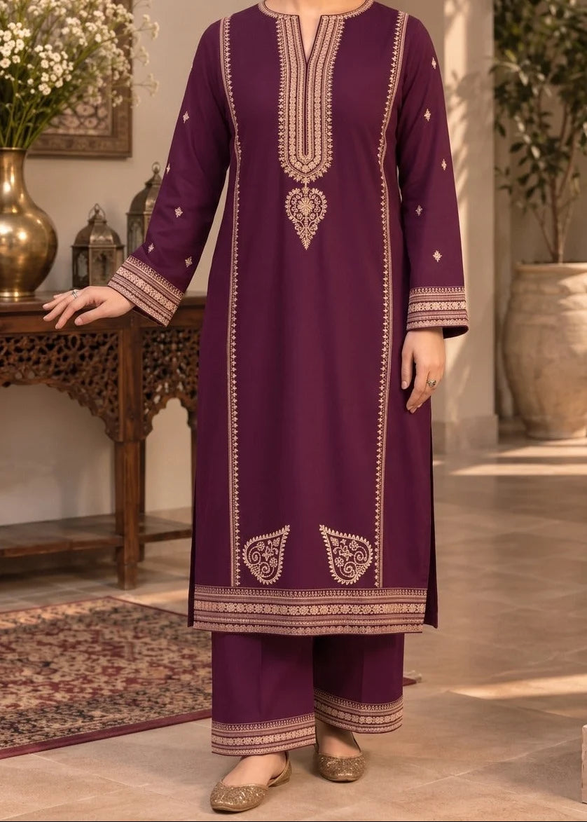 Grace Z-(W1088) - Stitched Embroidered 2pc Marina Dress.