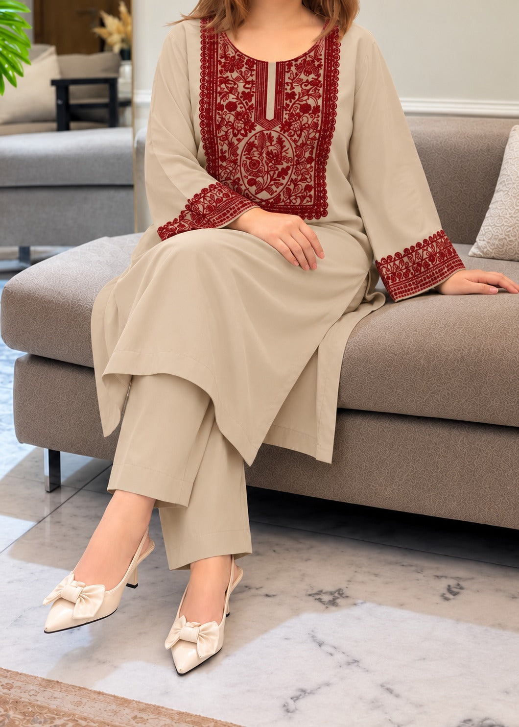 Grace W1130 - Embroidered 2pc Marina Dress.