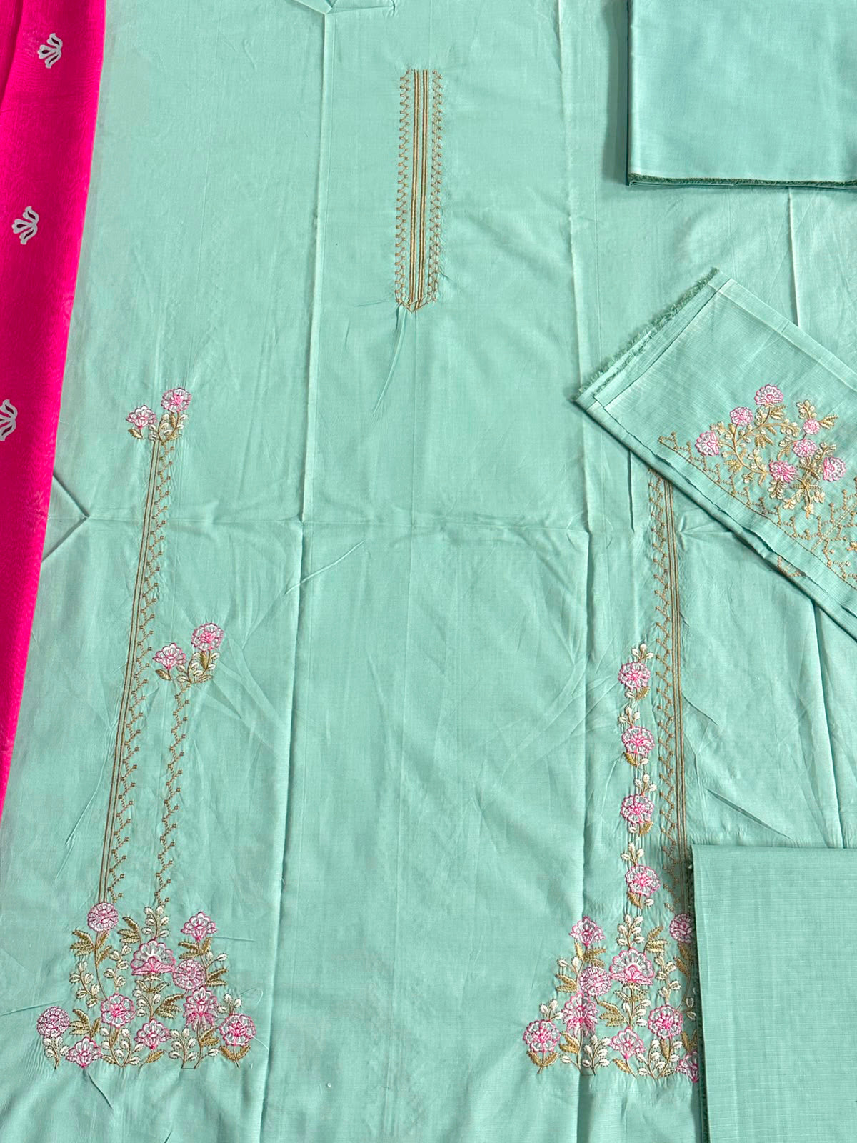 Grace S1325-Embroidered 3pc Lawn Dress With Printed voile Dupatta.
