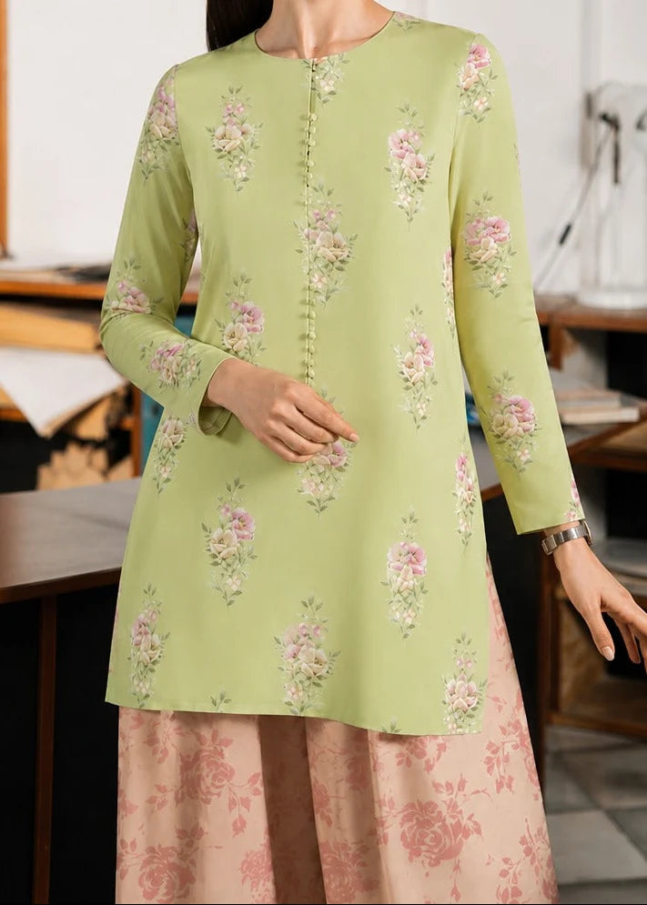 Grace Z-(W1059) - Stitched Digital Printed 2pc Silk Dress.