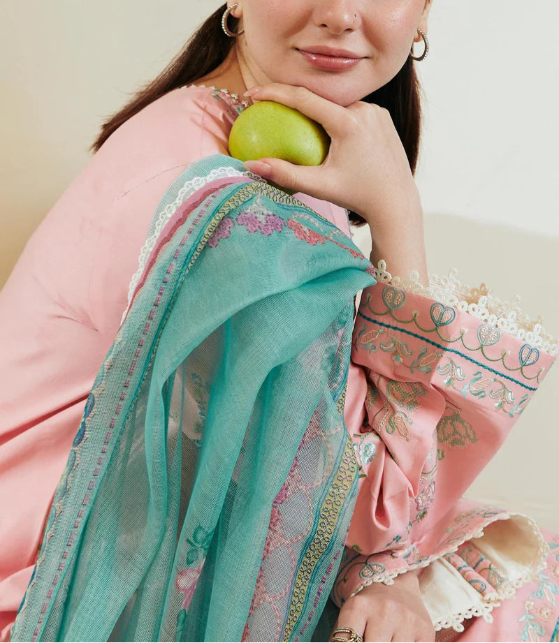 Grace S1189-Embroidered 3pc Lawn Dress With Printed Munar Dupatta.